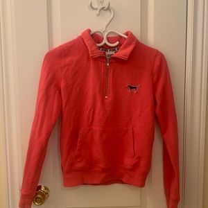 Pink sweater half zip